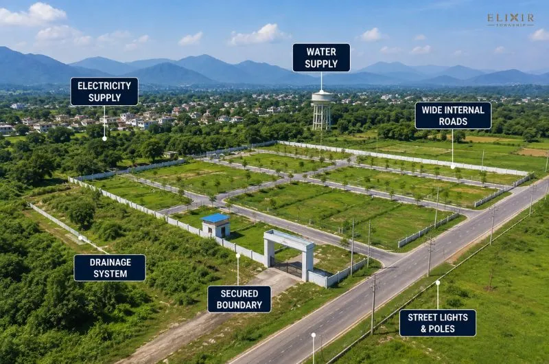 Infrastructure and development features of plots near Dehradun