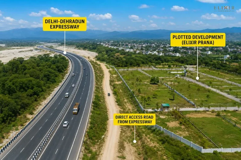 Delhi-Dehradun Expressway access to plotted development near Dehradun